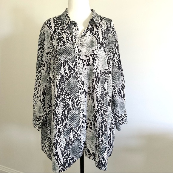 Oversized Jones New York linen reptile shirt - Picture 5 of 8